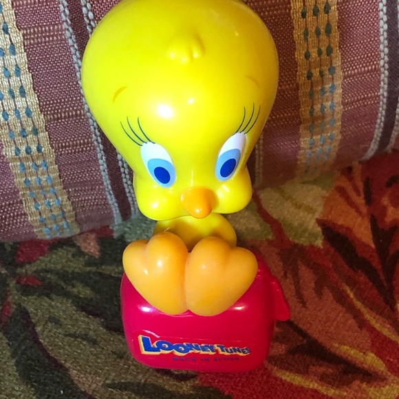 9263 VTG Tweety Bird Bobble Head Back In Action Africa Red Suitcase Yellow Bird - Picture 11 of 13